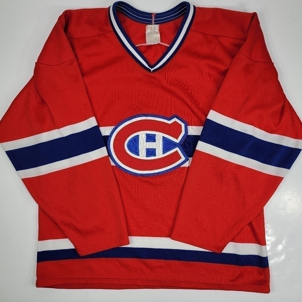 Montreal Canadiens Vintage NHL CCM Hockey Jersey Medium M Made In Canada  Red